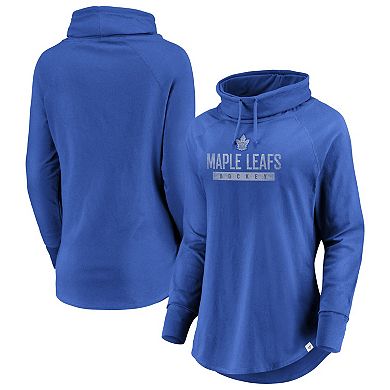 Women's Fanatics Branded Blue Toronto Maple Leafs Be A Pro Cowl Neck Sweatshirt