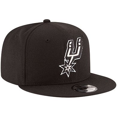 Men's New Era Black San Antonio Spurs Official Team Color 9FIFTY Adjustable Snapback Hat