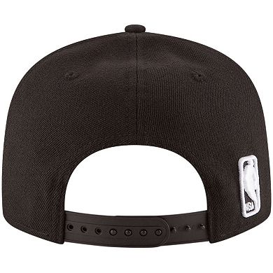 Men's New Era Black San Antonio Spurs Official Team Color 9FIFTY Adjustable Snapback Hat