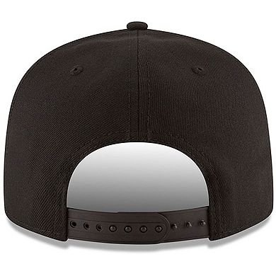 Men's New Era Black Miami Heat Black & White Logo 9FIFTY Adjustable Snapback Hat