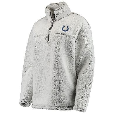 Women's Gray Indianapolis Colts Sherpa Quarter-Zip Pullover Jacket