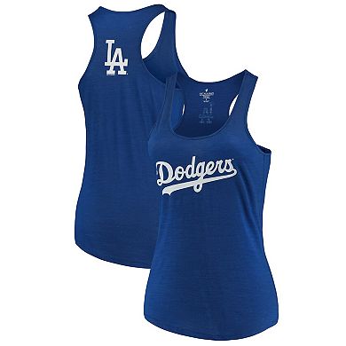 Women's Soft as a Grape Royal Los Angeles Dodgers Plus Size Swing for the Fences Racerback Tank Top