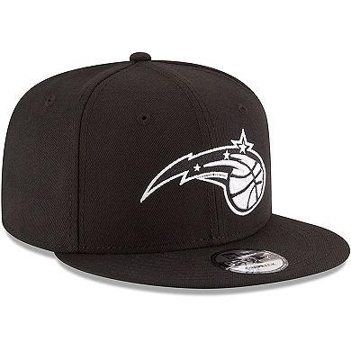 Men's New Era Black Orlando Magic Black & White Logo 9FIFTY Adjustable Snapback Hat