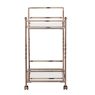 Southern Enterprises Ivers Metal Mirrored Bar Cart