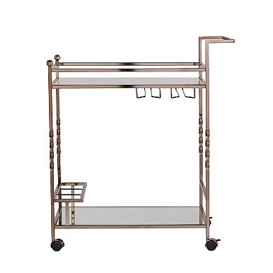 Southern Enterprises Ivers Metal Mirrored Bar Cart