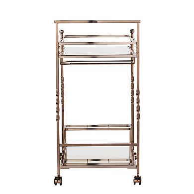 Southern Enterprises Ivers Metal Mirrored Bar Cart