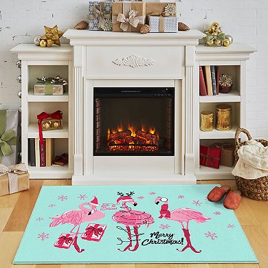 Mohawk Home Prismatic Flamingo Snowflakes Rug 