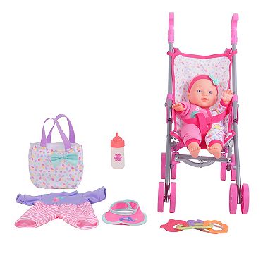 Dream Collection 12" Baby Doll Care Gift Set with Stroller