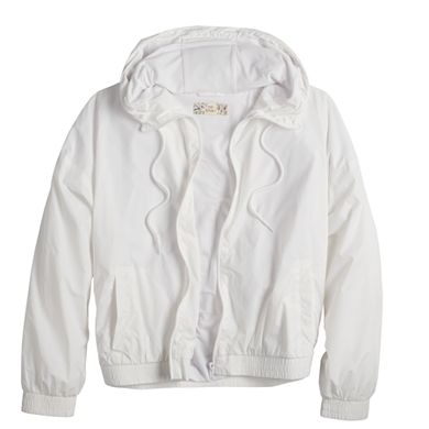 Juniors' Pink Republic Long Sleeve Hooded Windbreaker Jacket