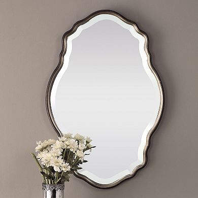 Antiqued Silver Champagne Finish Wall Mirror