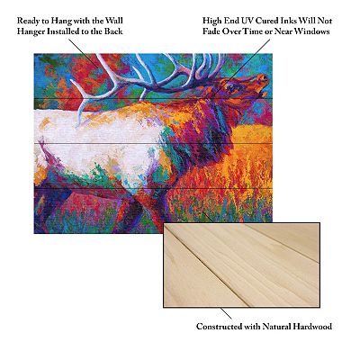 Trademark Fine Art 'Chorus Elk' Wood Slat Art