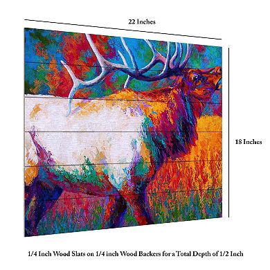 Trademark Fine Art 'Chorus Elk' Wood Slat Art