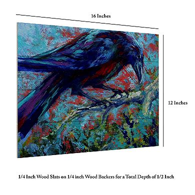 Trademark Fine Art 'Raven' Wood Slat Art