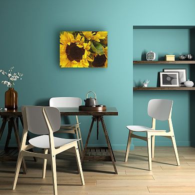 Trademark Fine Art 'Sunflowers' Wood Slat Art