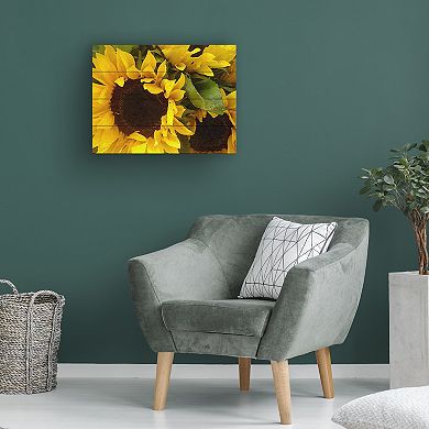 Trademark Fine Art 'Sunflowers' Wood Slat Art