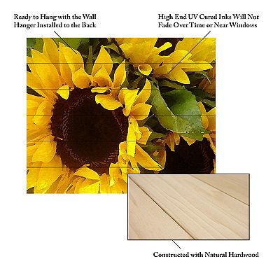 Trademark Fine Art 'Sunflowers' Wood Slat Art