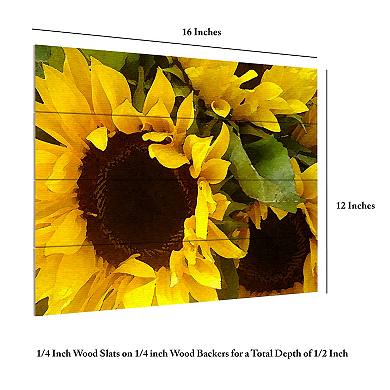 Trademark Fine Art 'Sunflowers' Wood Slat Art