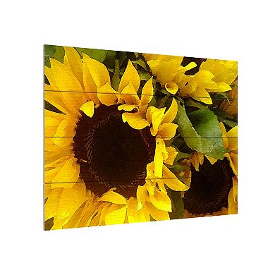 Trademark Fine Art 'Sunflowers' Wood Slat Art