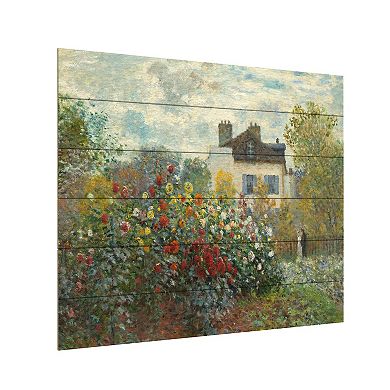 Trademark Fine Art Claude Monet 'Waterlillies Morning II' Wood Slat Art