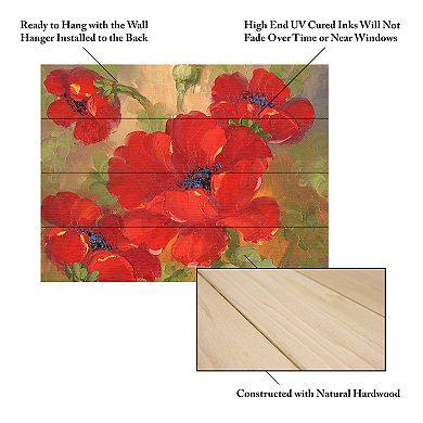 Trademark Fine Art Rio 'Poppies' Wood Slat Art