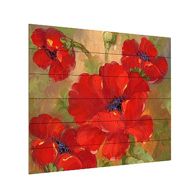 Trademark Fine Art Rio 'Poppies' Wood Slat Art