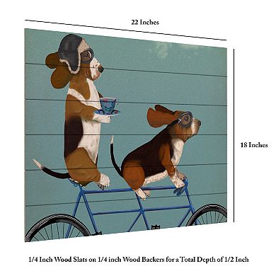 Trademark Fine Art Fab Funky 'Basset Hound Tandem' Wood Slat Art