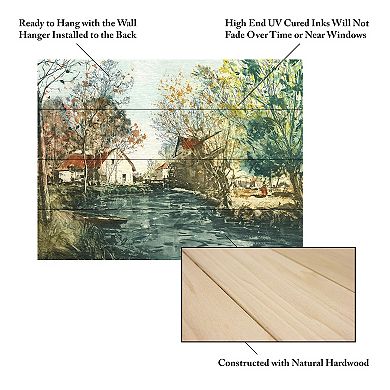 Trademark Fine Art Autumn Landscape Iii Wood Slat Wall Art