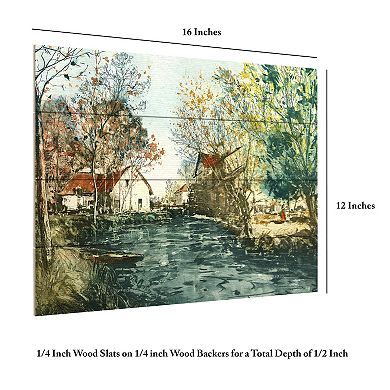 Trademark Fine Art Autumn Landscape Iii Wood Slat Wall Art