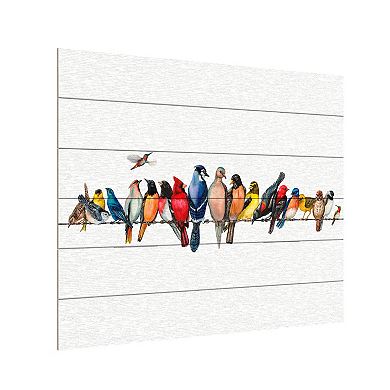 Trademark Fine Art Large Bird Menagerie Ii Wood Slat Wall Art