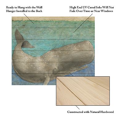 Trademark Fine Art Diving Whale Ii Wood Slat Wall Art