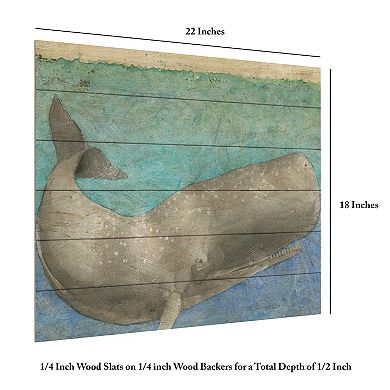 Trademark Fine Art Diving Whale Ii Wood Slat Wall Art