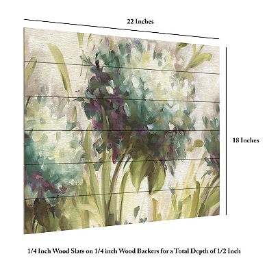 Trademark Fine Art Hydrangea Field Wood Slat Wall Art