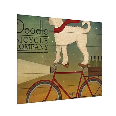 Trademark Fine Art White Doodle on Bike Wood Slat Wall Art