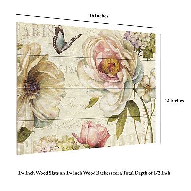 Trademark Fine Art Marche de Fleurs IV Wood Slat Art