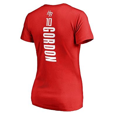 Women's Fanatics Branded Eric Gordon Red Houston Rockets Backer Classic Fit Name & Number V-Neck T-Shirt