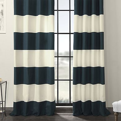 EFF Horizontal Grommet Stripe Cotton Window Curtain