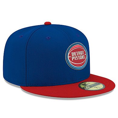 Men's New Era Blue Detroit Pistons Official Team Color 2Tone 59FIFTY Fitted Hat