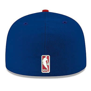 Men's New Era Blue Detroit Pistons Official Team Color 2Tone 59FIFTY Fitted Hat