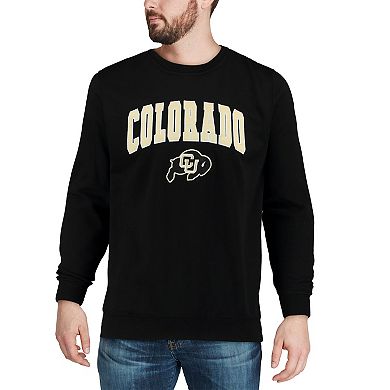 Men's Colosseum Black Colorado Buffaloes Arch & Logo Crew Neck Sweatshirt