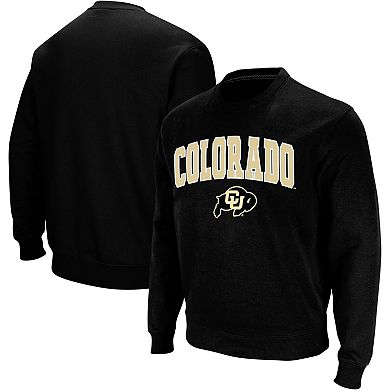 Men's Colosseum Black Colorado Buffaloes Arch & Logo Crew Neck Sweatshirt