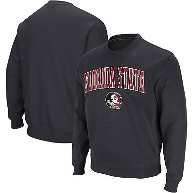 Men's Colosseum Charcoal Florida State Seminoles Arch & Logo Crew Neck Sweatshirt