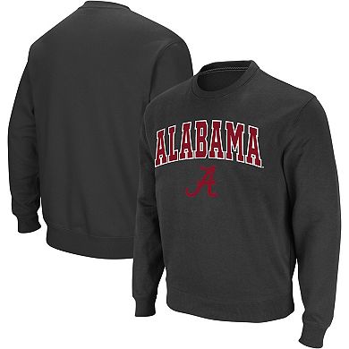 Men's Colosseum Charcoal Alabama Crimson Tide Arch & Logo Crew Neck Sweatshirt