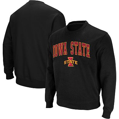 Men's Colosseum Black Iowa State Cyclones Arch & Logo Crew Neck Sweatshirt