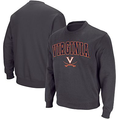 Men's Colosseum Charcoal Virginia Cavaliers Arch & Logo Crew Neck Sweatshirt