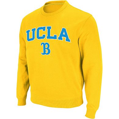 Men's Colosseum Gold UCLA Bruins Arch & Logo Crew Neck Sweatshirt