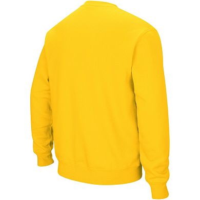 Men's Colosseum Gold UCLA Bruins Arch & Logo Crew Neck Sweatshirt