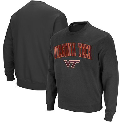 Men's Colosseum Charcoal Virginia Tech Hokies Arch & Logo Crew Neck Sweatshirt