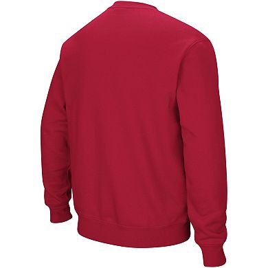 Men's Colosseum Crimson Alabama Crimson Tide Arch & Logo Crew Neck Sweatshirt