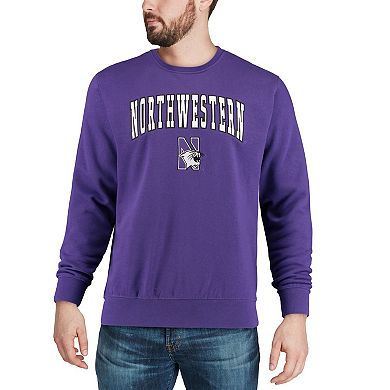 Men's Colosseum Purple Northwestern Wildcats Arch & Logo Crew Neck Sweatshirt