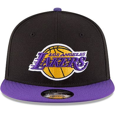 Men's New Era Black/Purple Los Angeles Lakers 2-Tone 9FIFTY Adjustable Snapback Hat